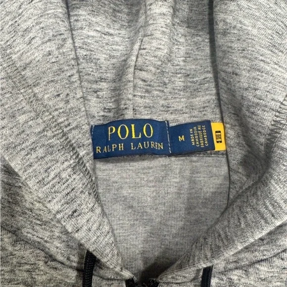 Polo Ralph Lauren men's full-zip fleece hoodie in a heather gray - Picture 3 of 6